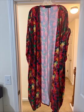 Gwan by Charon Multicolor Floral Draped Kimono